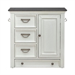 Pemberly Row Pet Feeder Cabinet with Feeding Tray and Storage in White