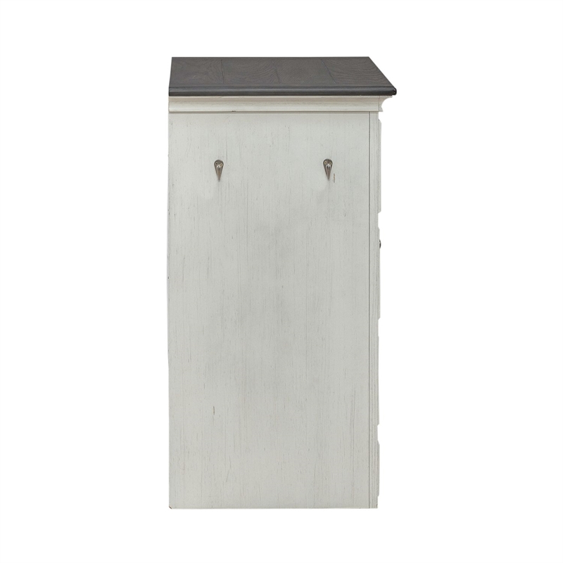Pemberly Row Pet Feeder Cabinet with Feeding Tray and Storage in White