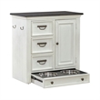 Pemberly Row Pet Feeder Cabinet with Feeding Tray and Storage in White