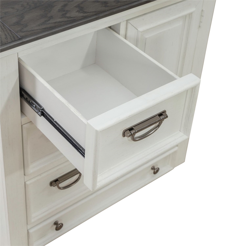 Pemberly Row Pet Feeder Cabinet with Feeding Tray and Storage in White