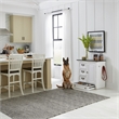 Pemberly Row Pet Feeder Cabinet with Feeding Tray and Storage in White