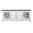Pemberly Row 72 Inch Entertainment TV Stand with Glass Doors in White