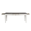Pemberly Row Rectangular Leg Table with 4 Storage Drawers in White