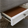 Pemberly Row Rectangular Leg Table with 4 Storage Drawers in White