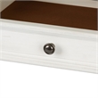 Pemberly Row Rectangular Leg Table with 4 Storage Drawers in White