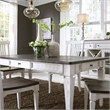 Pemberly Row Rectangular Leg Table with 4 Storage Drawers in White