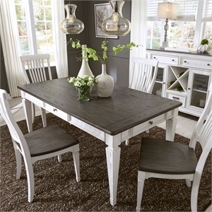 Pemberly Row Rectangular Leg Table with 4 Storage Drawers in White