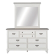 Pemberly Row King Panel Bed with Dresser and Mirror in White
