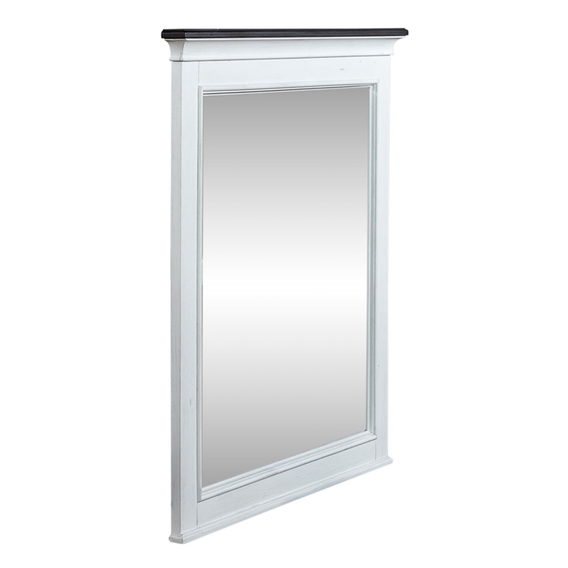 Pemberly Row 6 Drawer Bedroom Dresser and Mirror with Felt Lining in White