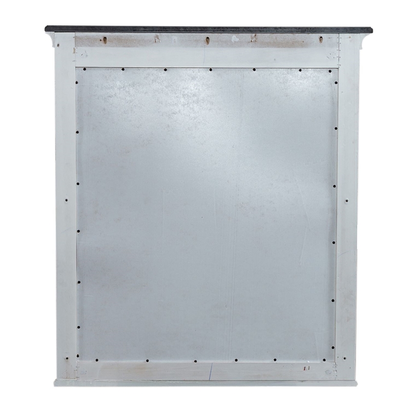 Pemberly Row 6 Drawer Bedroom Dresser and Mirror with Felt Lining in White