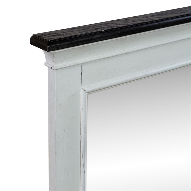 Pemberly Row 6 Drawer Bedroom Dresser and Mirror with Felt Lining in White