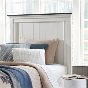 Pemberly Row Full Panel Headboard with Planked Design in White