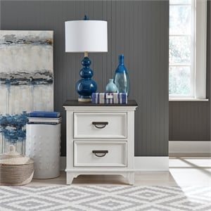 Pemberly Row 2 Drawer Nightstand with Charging Station in White