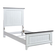 Pemberly Row Twin Panel Bed Frame in Wire-Brushed White and Charcoal
