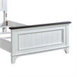 Pemberly Row Twin Panel Bed Frame in Wire-Brushed White and Charcoal