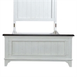 Pemberly Row Twin Panel Bed Frame in Wire-Brushed White and Charcoal