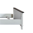 Pemberly Row Twin Panel Bed Frame in Wire-Brushed White and Charcoal