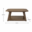 Pemberly Row Octagonal Cocktail Table with Fancy Face Veneer in Brown