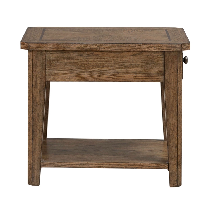 Pemberly Row 3 Piece Octagonal Cocktail and End Table Set in Brown