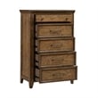 Pemberly Row Queen Panel Bed with Dresser Mirror and Chest in Brown