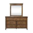 Pemberly Row Queen Panel Bed with Dresser Mirror and Chest in Brown