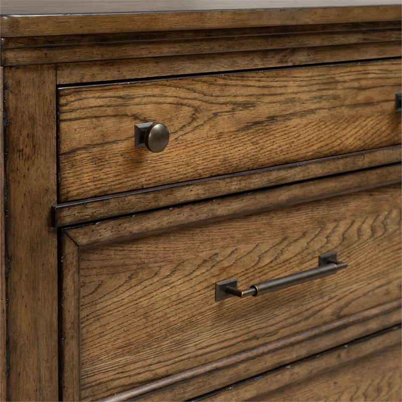 Pemberly Row 5 Drawer Bedroom Chest with Felt and Cedar Drawers in Brown