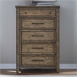 Pemberly Row 5 Drawer Bedroom Chest with Felt and Cedar Drawers in Brown