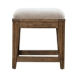 Pemberly Row 4 Piece Console Table Set with Upholstered Stools in Brown