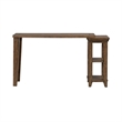Pemberly Row 4 Piece Console Table Set with Upholstered Stools in Brown