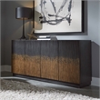 Pemberly Row 4 Door Accent Cabinet with Reeded Pattern Doors in Brown
