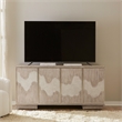 Pemberly Row 4 Door Accent Cabinet with River Texture Pattern in Gravel Gray