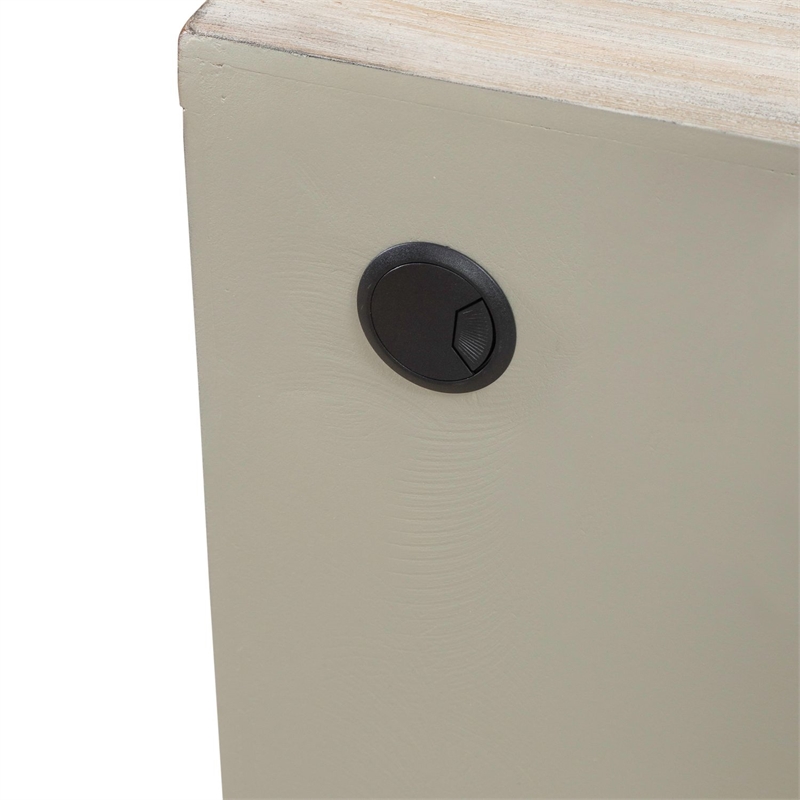 Pemberly Row 4 Door Accent Cabinet with River Texture Pattern in Gravel Gray