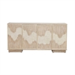 Pemberly Row 4 Door Accent Cabinet with River Texture Pattern in Gravel Gray