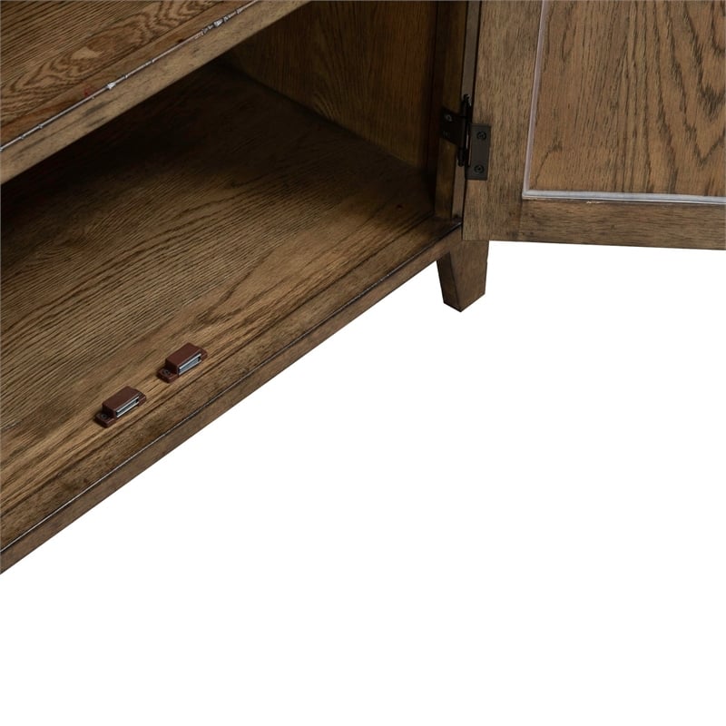Pemberly Row 2 Door Bedside Chest with Built In Charging Station in Brown