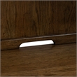 Pemberly Row Credenza and Hutch Desk Set with LED Lighting in Brown