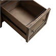 Pemberly Row Jr Executive Desk with Locking File Drawers in Amber Brown