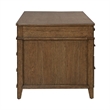 Pemberly Row Jr Executive Desk with Locking File Drawers in Amber Brown