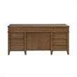 Pemberly Row Jr Executive Desk with Locking File Drawers in Amber Brown
