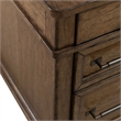 Pemberly Row Jr Executive Desk with Locking File Drawers in Amber Brown
