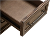 Pemberly Row Jr Executive Desk with Locking File Drawers in Amber Brown