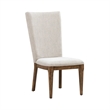 Pemberly Row Upholstered Side Chairs with Angled Wood Back Set of 2 in Brown