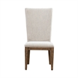 Pemberly Row Upholstered Side Chairs with Angled Wood Back Set of 2 in Brown