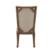 Pemberly Row Upholstered Side Chairs with Angled Wood Back Set of 2 in Brown