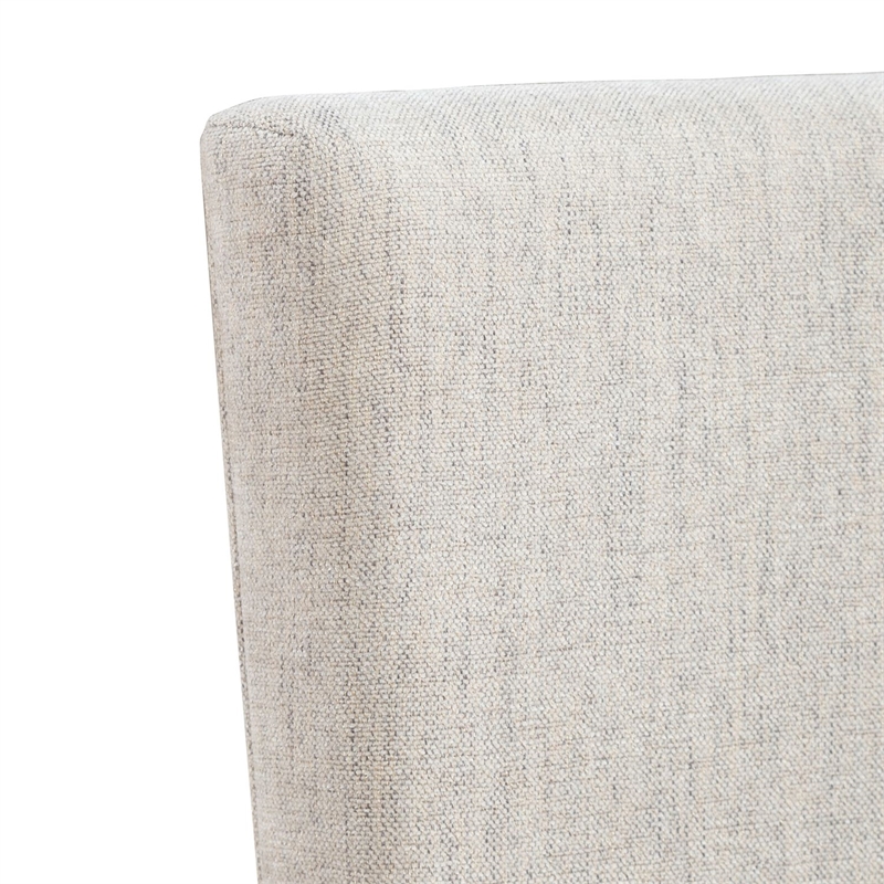 Pemberly Row Upholstered Side Chairs with Angled Wood Back Set of 2 in Brown