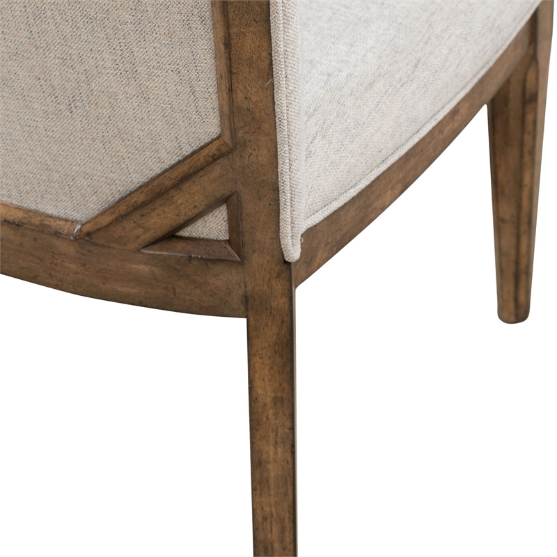 Pemberly Row Upholstered Side Chairs with Angled Wood Back Set of 2 in Brown