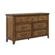 Pemberly Row 7 Drawer Bedroom Dresser with Felt and Cedar Drawers in Brown