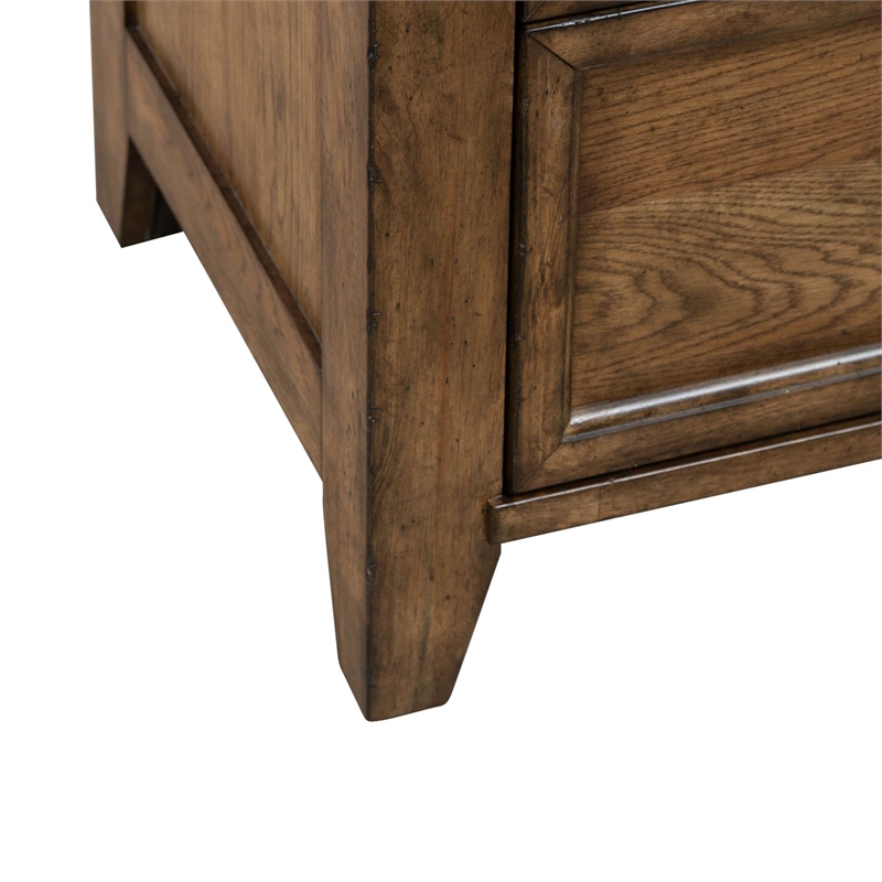 Pemberly Row 7 Drawer Bedroom Dresser with Felt and Cedar Drawers in Brown