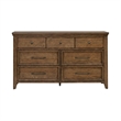 Pemberly Row 7 Drawer Bedroom Dresser with Felt and Cedar Drawers in Brown