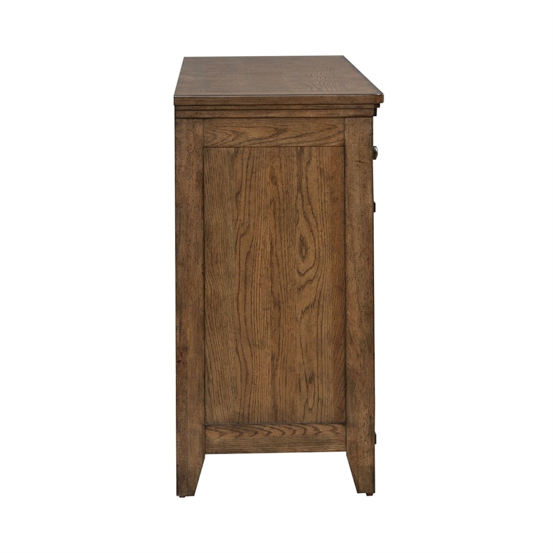 Pemberly Row 7 Drawer Bedroom Dresser with Felt and Cedar Drawers in Brown