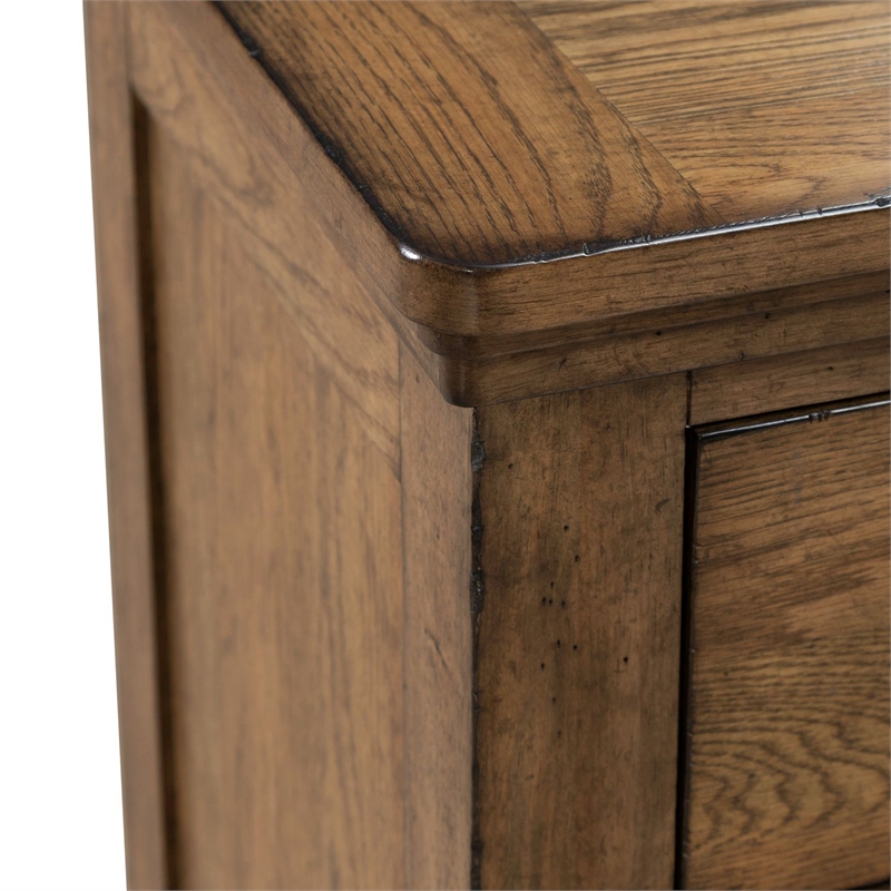 Pemberly Row 7 Drawer Bedroom Dresser with Felt and Cedar Drawers in Brown
